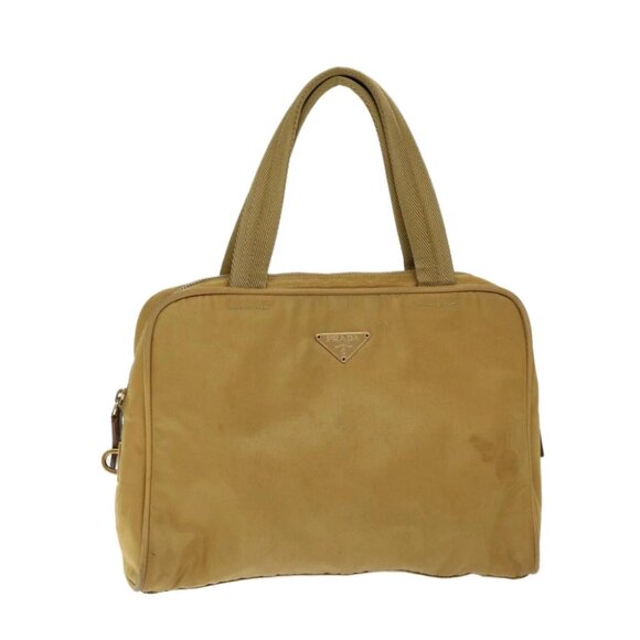PRADA Hand Bag Nylon Beige Auth 69941 - Picture 1 of 15